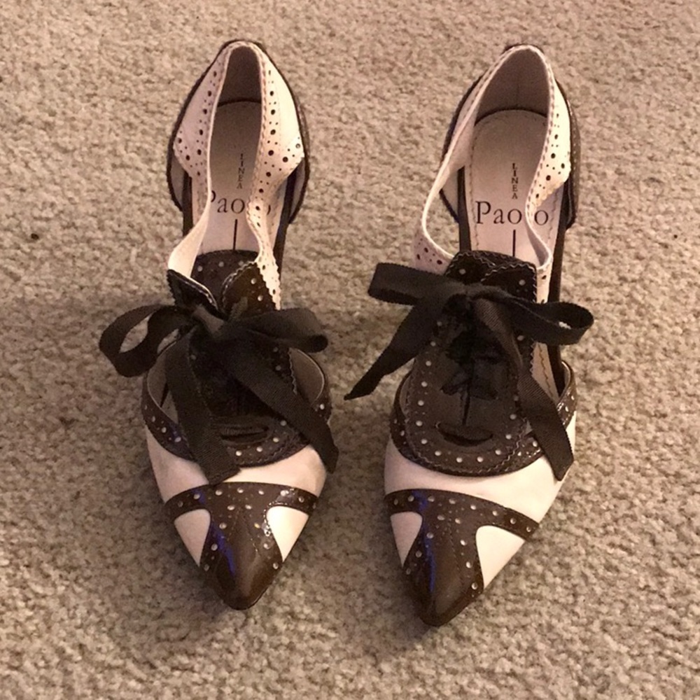 Paolo Brown & Cream Heel size 4.5.